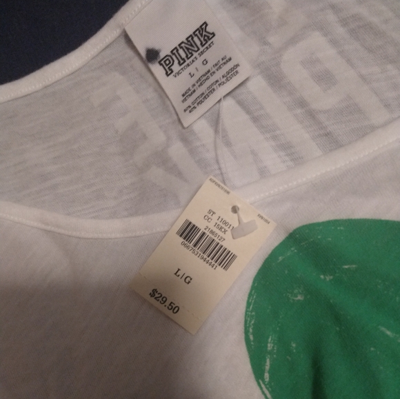 GIMME THE GOLD~crop tee shirt~St. Patrick's Day~Shamrock~Victoria's Secret PINK - Picture 3 of 5
